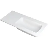 Ink Faktor Meubelwastafel 100x45cm Polystone - Rechts - Zonder Kraangat - Mat Wit - 8718835041816 - Rechthoekig - Wastafels, Meubelwastafels