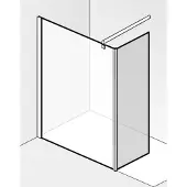 Saqu Modulo inloopdouche met zijwand incl. antikalk 80x30x210cm mat zwart