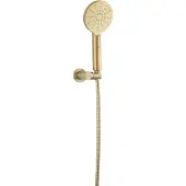 Ben badset met ronde handdouche (3 straalsoorten) geborsteld messing pvd