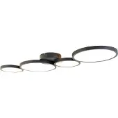 QAZQA Plafondlamp zwart incl. LED 3 staps dimbaar 4-lichts - Lupolo