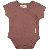 Little Indians Rib Romper Korte Mouw Burlwood 0-1 Mnd