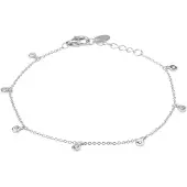 Trendjuwelier huiscollectie Armband Zilver Zirkonia 1,2 mm 16,5 + 2 cm