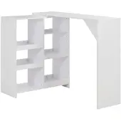 vidaXL Bartafel met verplaatsbaar schap 138x39x110 cm wit