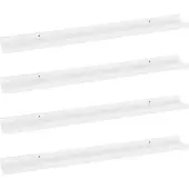vidaXL Wandschappen 4 st 80x9x3 cm hoogglans wit