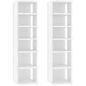 vidaXL Schoenenkasten 2 st 27,5x27x102 cm bewerkt hout wit