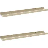 vidaXL Wandschappen 2 st 60x9x3 cm wit en sonoma eikenkleurig