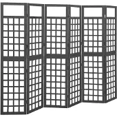 vidaXL Kamerscherm/trellis met 6 panelen 242,5x180 cm vurenhout zwart