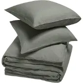 Yumeko Dekbedovertrek set Gewassen Linnen 200x220 Groen - Eco, Bio & Fairtrade