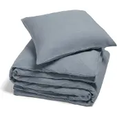 Yumeko Dekbedovertrek set Gewassen Linnen 140x220 Blauw - Eco, Bio & Fairtrade