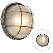 QAZQA Industriële buitenwandlamp antiek goud IP44 - Hanneke