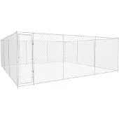 vidaXL Hondenkennel voor buiten 570x570x185 cm gegalvaniseerd staal
