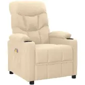 vidaXL Massagestoel stof crèmekleurig