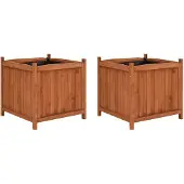 vidaXL Plantenbakken verhoogd 2 st 50x50x50 cm vurenhout