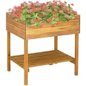 vidaXL Plantenbak verhoogd 78,5x58,5x78,5 cm massief acaciahout