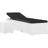 vidaXL Ligbed met kussen en theetafel poly rattan wit