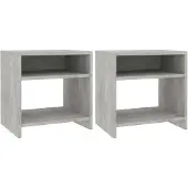 vidaXL Nachtkastjes 2 st 40x30x40 cm bewerkt hout betongrijs