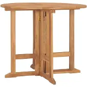 vidaXL Tuintafel inklapbaar Ø 90x75 cm massief teakhout