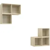 vidaXL 4-delige Tv-meubelset bewerkt hout sonoma eikenkleurig