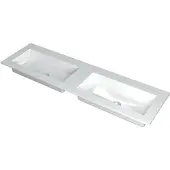 Ink Kraft Meubelwastafel 160x45cm Polystone - Dubbel - Zonder Kraangaten - Glans Wit - 8718835098100 - Rechthoekig - Wastafels, Meubelwastafels