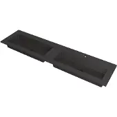 Ink Kraft Meubelwastafel 180x45cm Quartz - Dubbel - 2 Kraangaten - Zwart - 8718835098285 - Rechthoekig - Wastafels, Meubelwastafels