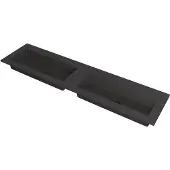 Ink Kraft Meubelwastafel 180x45cm Quartz - Dubbel - Zonder Kraangat - Zwart - 8718835098230 - Rechthoekig - Wastafels, Meubelwastafels