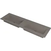 Ink Kraft Meubelwastafel 160x45cm Quartz - Dubbel - Zonder Kraangaten - Beton - 8718835098124 - Rechthoekig - Wastafels, Meubelwastafels