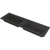 Ink Kraft Meubelwastafel 160x45cm Quartz - Dubbel - Zonder Kraangat - Zwart - 8718835098131 - Rechthoekig - Wastafels, Meubelwastafels