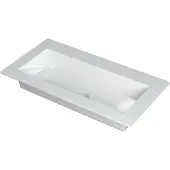 Ink Kraft Meubelwastafel 90x45cm Polystone - Zonder Kraangat - Glans Wit - 8718835097813 - Rechthoekig - Wastafels, Meubelwastafels