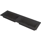 Ink Kraft Meubelwastafel 160x45cm Quartz - Dubbel - 2 Kraangaten - Zwart - 8718835098186 - Rechthoekig - Wastafels, Meubelwastafels