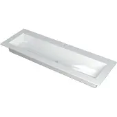 Ink Kraft Meubelwastafel 140x45cm Polystone - Centraal - 1 Kraangat - Glans Wit - 8718835037222 - Rechthoekig - Wastafels, Meubelwastafels
