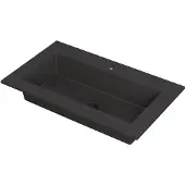 Ink Kraft Meubelwastafel 80x45cm Quartz - 1 Kraangat - Zwart - 8718835097790 - Rechthoekig - Wastafels, Meubelwastafels