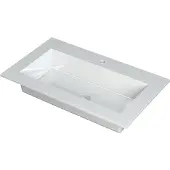 Ink Kraft Meubelwastafel 80x45cm Polystone - 1 Kraangat - Glans Wit - 8718835097769 - Rechthoekig - Wastafels, Meubelwastafels