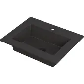 Ink Kraft Meubelwastafel 60x45cm Quartz - 1 Kraangat - Zwart - 8718835097677 - Rechthoekig - Wastafels, Meubelwastafels