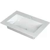 Ink Kraft Meubelwastafel 70x45cm Polystone - 1 Kraangat - Glans Wit - 8718835021467 - Rechthoekig - Wastafels, Meubelwastafels