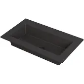 Ink Kraft Meubelwastafel 80x45cm Quartz - Zonder Kraangat - Zwart - 8718835097745 - Rechthoekig - Wastafels, Meubelwastafels