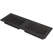 Ink Kraft Meubelwastafel 140x45cm Quartz - Dubbel - 2 Kraangaten - Zwart - 8718835098087 - Rechthoekig - Wastafels, Meubelwastafels