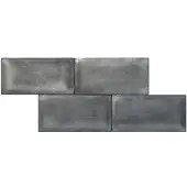 Terre d'Azur Terre-Spatula wandtegel 10x20cm zilver