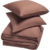 Yumeko Dekbedovertrek set Gewassen Linnen 200x220 Roze - Eco, Bio & Fairtrade