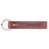 Yoursurprise Luxe leren sleutelhanger graveren - Bruin