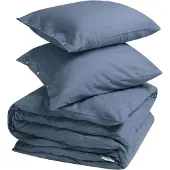 Yumeko Dekbedovertrek set Flanel 260x220 Blauw - Eco, Bio & Fairtrade