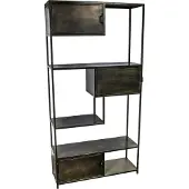 Ptmd collection PTMD Duana Playful ijzeren kast zwart (Koper, 100x198x35cm)