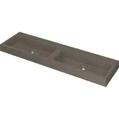 Ink Momento Meubelwastafel 160x45cm Quartz - Dubbel - Zonder Kraangat - Beton - 8718835049126 - Rechthoekig - Wastafels, Meubelwastafels