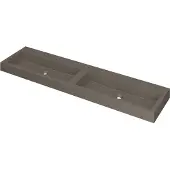 Ink Momento Meubelwastafel 180x45cm Quartz - Dubbel - Zonder Kraangaten - Beton - 8718835049140 - Rechthoekig - Wastafels, Meubelwastafels