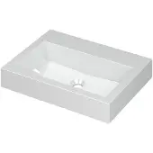 Ink Momento Meubelwastafel 60x45cm Polystone - Zonder Kraangat - Glans Wit - 8718835023386 - Rechthoekig - Wastafels, Meubelwastafels