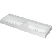 Ink Momento Meubelwastafel 140x45cm Polystone - Dubbel - Zonder Kraangat - Glans Wit - 8718835023515 - Rechthoekig - Wastafels, Meubelwastafels