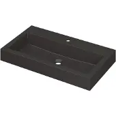 Ink Momento Meubelwastafel 80x45cm Quartz - 1 Kraangat - Zwart - 8718835039981 - Rechthoekig - Wastafels, Meubelwastafels