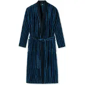 Schiesser Badjas lang 'Timeless Comfort' azuur / donkerblauw