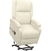 vidaXL Sta-op-massagestoel stof crèmekleurig