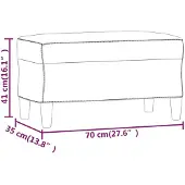vidaXL Bankje 70x35x41 cm kunstleer crèmekleurig