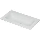 Ink Aspekt Meubelwastafel Centraal 80x45cm - Zonder Kraangaten - Porselein Mat Wit - Rechthoekig - Wastafels - Meubelwastafels - 8718835075484